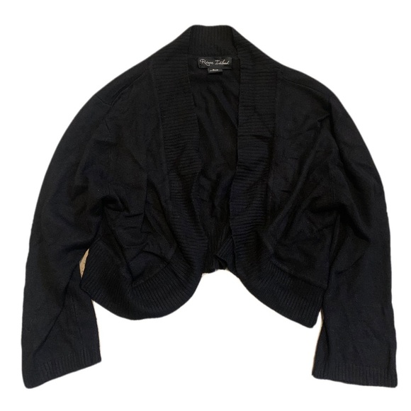 River Island Black Ribbed Cropped Shrug Cardigan - Size S/P - Picture 1 of 5